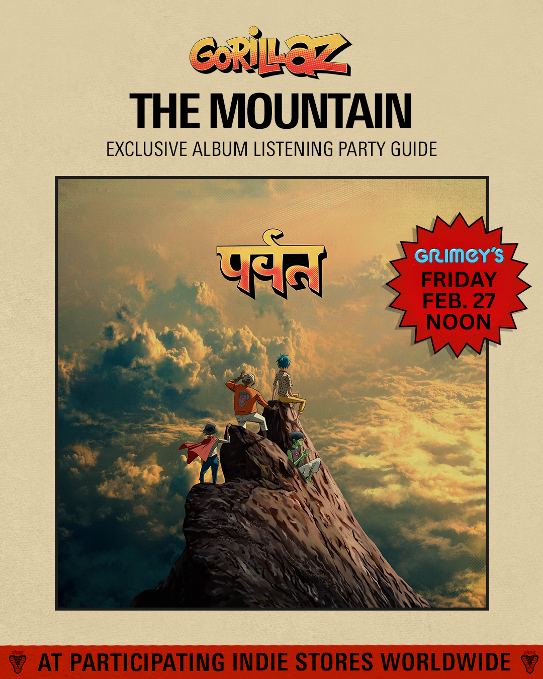Gorillaz The Mountain Listening Party — Grimey's New & Preloved Music